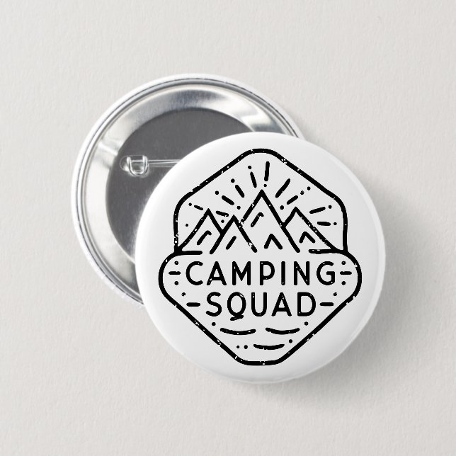 Camping squad matching summer camp 6 cm round badge (Front & Back)