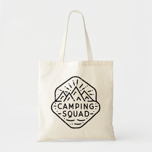 Camping squad matching summer camp tote bag (Front)
