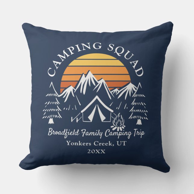 Camping Squad Modern Family Adventure Cushion (Front)