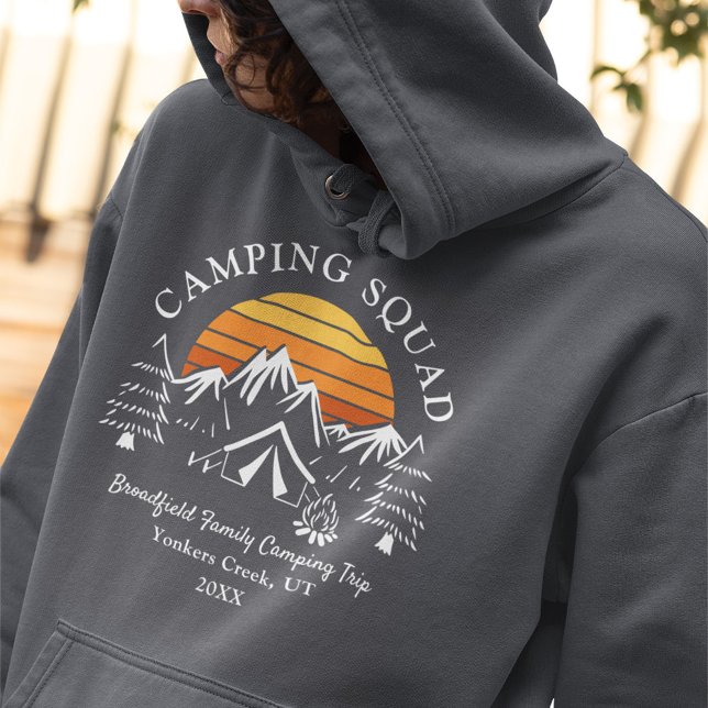 Camping Squad Retro Family Matching Mum Hoodie (Creator Uploaded)