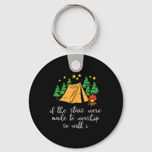 Camping Stars Made To Worship Christian Camper Men Key Ring