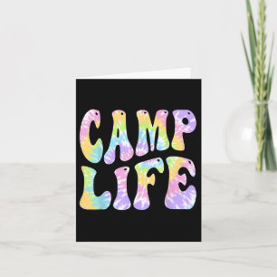 Camping Summer For Girls Summer Camp Tie-die Retro Card
