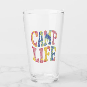 Camping Summer Girls Camp Life Tie-Die Retro  Glass