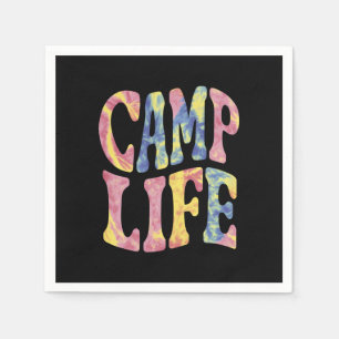 Camping Summer Girls Camp Life Tie-Die Retro Napkin