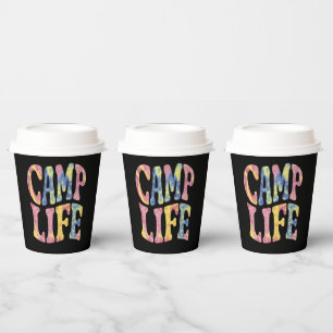 Camping Summer Girls Camp Life Tie-Die Retro Paper Cups