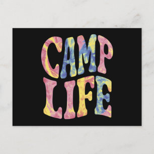 Camping Summer Girls Camp Life Tie-Die Retro Postcard