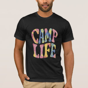 Camping Summer Girls Camp Life Tie-Die Retro  T-Shirt