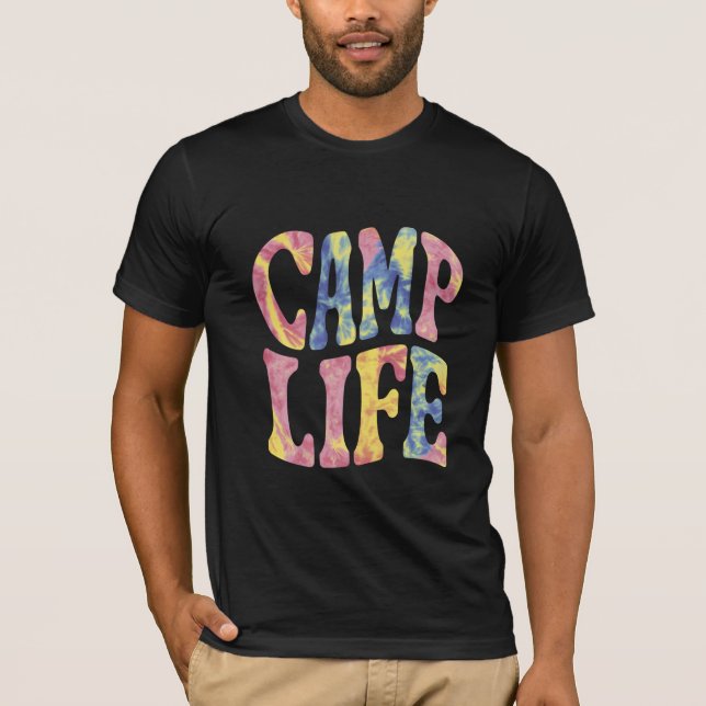 Camping Summer Girls Camp Life Tie-Die Retro  T-Shirt (Front)