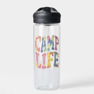 Camping Summer Girls Camp Life Tie-Die Retro  Water Bottle