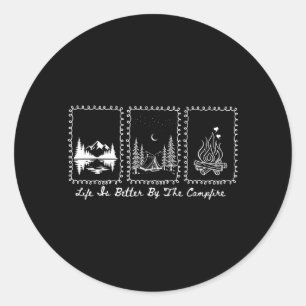 Camping Summer Vacation Camp Life Is Better Classic Round Sticker