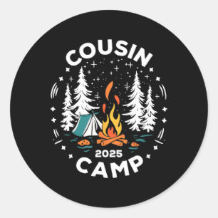 Camping Summer Vacation Crew Cousin Camp 2025 Classic Round Sticker