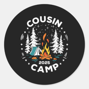 Camping Summer Vacation Crew Cousin Camp 2025 Classic Round Sticker
