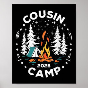 Camping Summer Vacation Crew Cousin Camp 2025 Poster