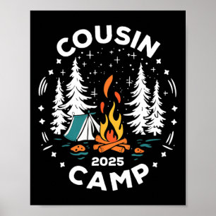 Camping Summer Vacation Crew Cousin Camp 2025 Poster