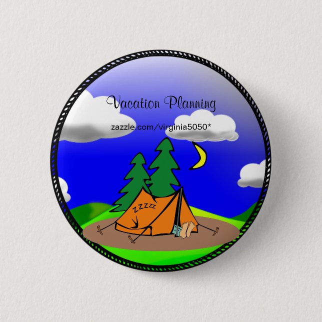 Camping Template Button/Lapel Pin (Front)