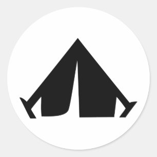 camping tend icon classic round sticker