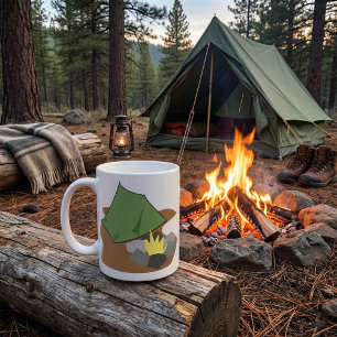 Camping Tent and Campfire Outdoor Adventure  Coffee Mug