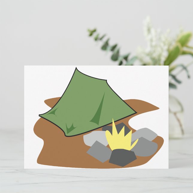Camping Tent and Campfire Outdoor Adventure  Invitation (Creator Uploaded)