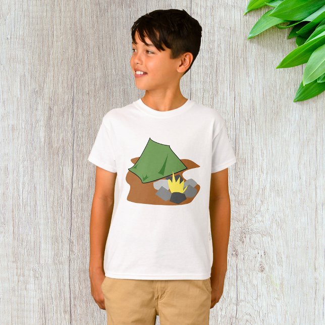 Camping Tent and Campfire Outdoor Adventure  T-Shirt (Creator Uploaded)