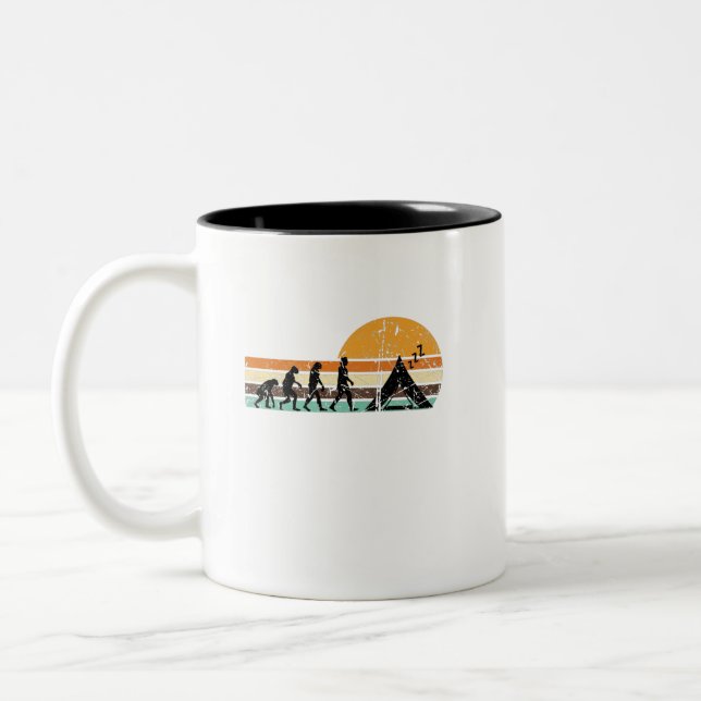 Camping Tent Camping Retro Two-Tone Coffee Mug (Left)