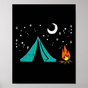 Camping Tent Campire Camper Boys Girls Kids Men Wo Poster