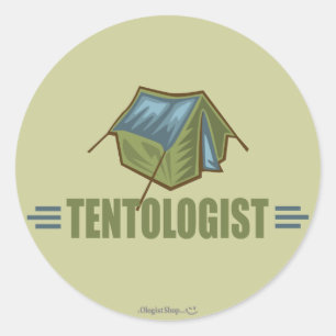 Camping, Tent Classic Round Sticker