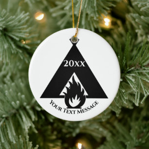 Camping Tent Symbol Photo Christmas Ceramic Ornament