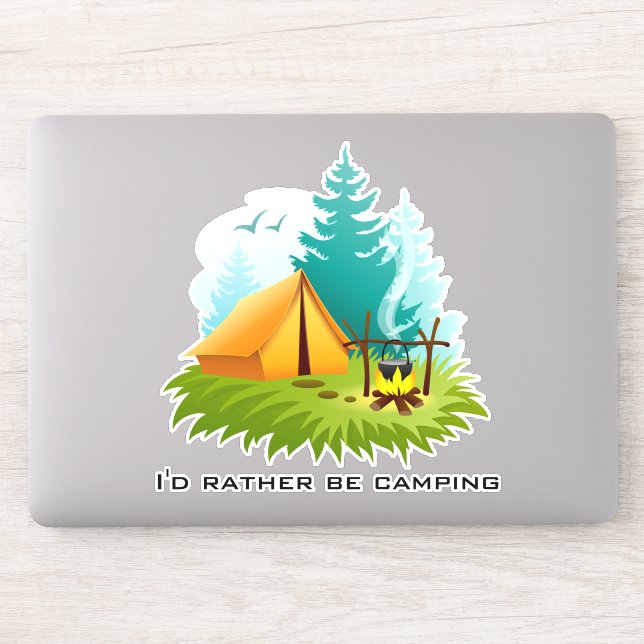 Camping Tent Woods Design Contour Sticker (Computer)