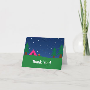 Camping Thank You Girls Card