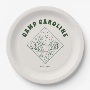 Camping Theme Bachelorette Party Paper Plate