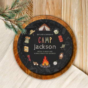 Camping Theme Birthday Party Paper Plate 