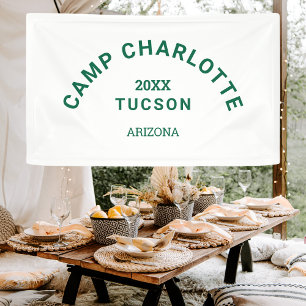 Camping Theme Forest Green Camp Crest Bachelorette Banner