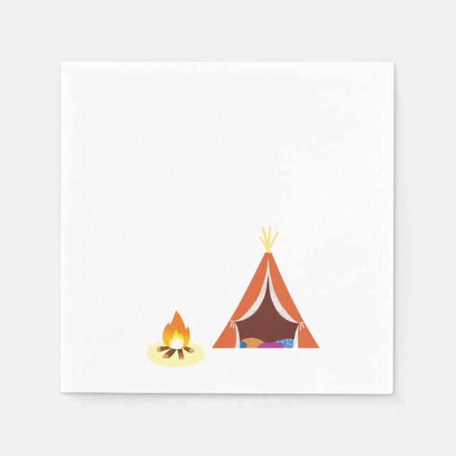 Camping Themed Birthday Napkins (Front)
