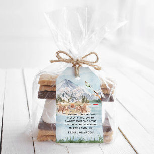 Camping Themed Birthday Party Thank You Favour Gift Tags