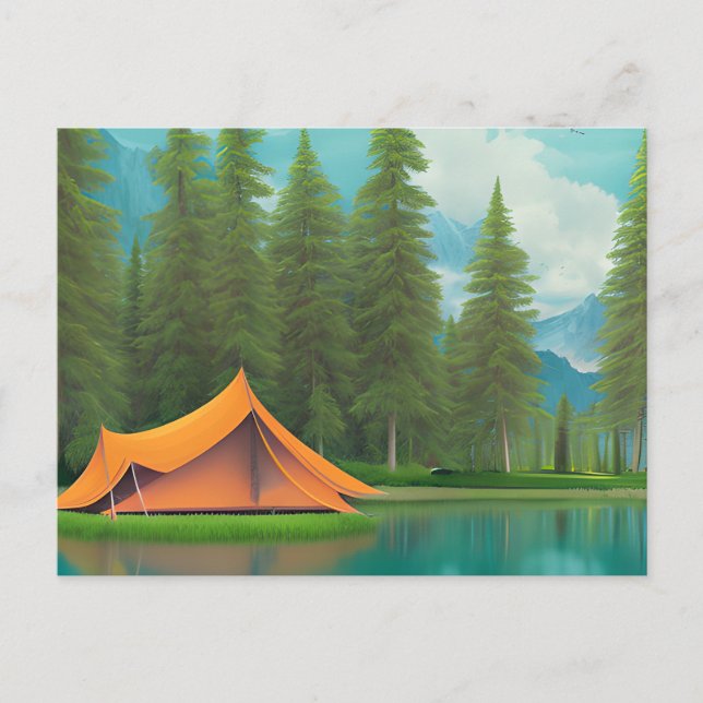 Camping Themed | Just Saying Hi Postcard (Front)