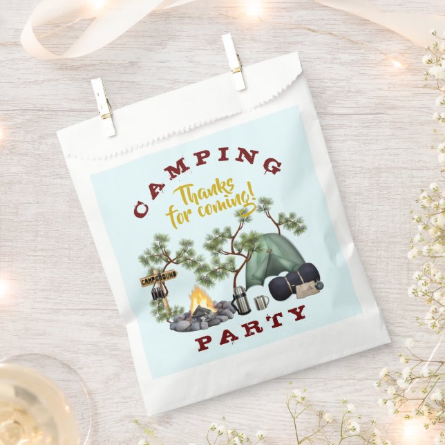 Camping Themed Party Favour Bags Thanks (Clipped)