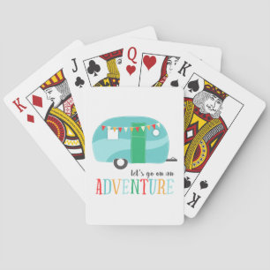 Camping trailer background playing cards