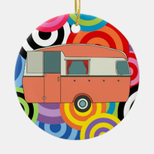 Camping Trailer Ceramic Ornament