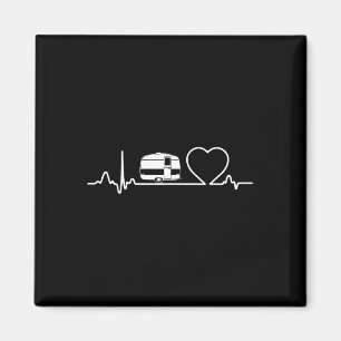 Camping Trailer Rv Heartbeat Shirt Vacation Outdoo Magnet