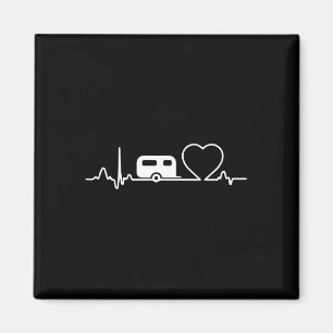 Camping Trailer Rv Heartbeat Shirt Vacation Outdoo Magnet