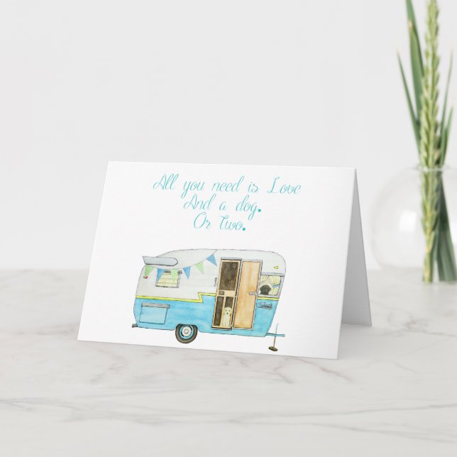 Camping Trailer Valentine's Day Card (Front)