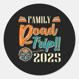 Camping Travelling Matching Family Road Trip 2025 Classic Round Sticker
