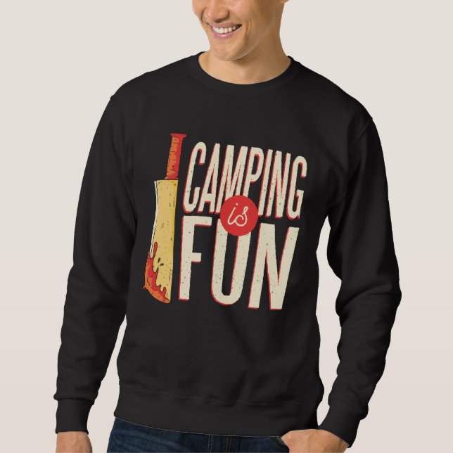 Camping Trip Bloody Knife True Crime Family Vacati Sweatshirt (Front)
