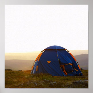 camping trip in Lapland in the evening sun Poster