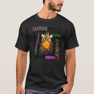 Camping Typography Campfire  Camp Life Summer Vaca T-Shirt