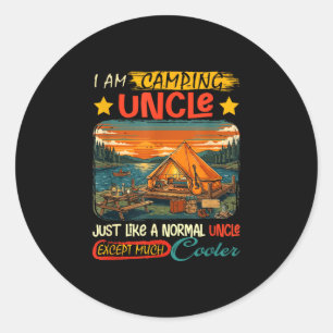 Camping uncle definition much cooler father's day classic round sticker