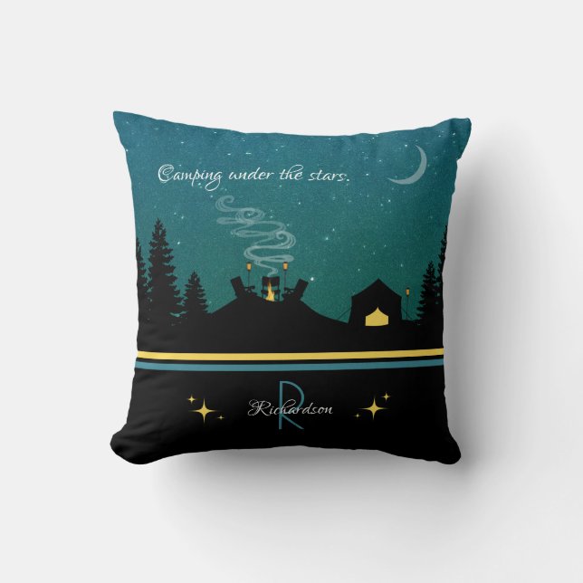 Camping Under the Stars Monogram Cushion (Front)