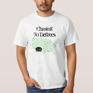 Camping USA Map RVing Chasing 70 Degrees T-Shirt