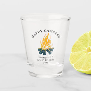 Camping Vacation Family Trip Happy Campers Custom Shot Glass