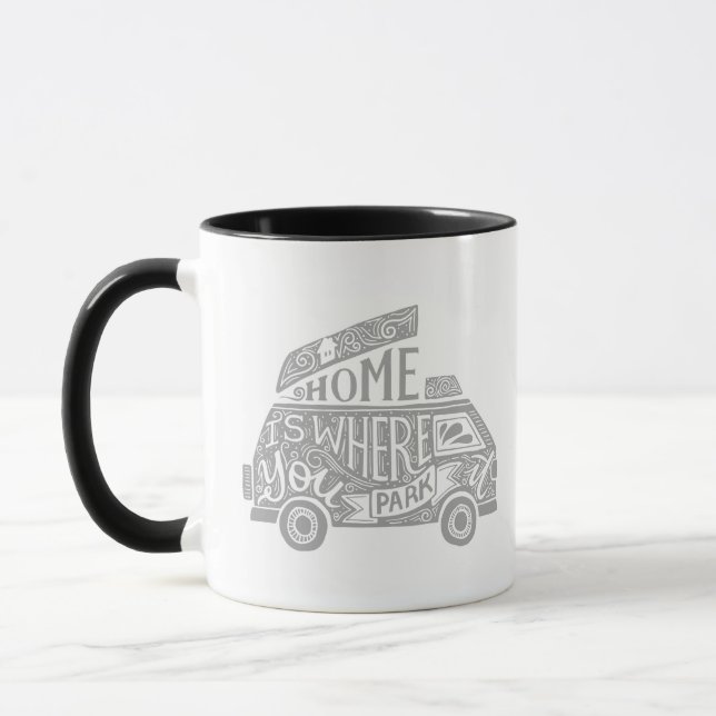 Camping Van Life Fun Inspirational Quote Coffee Mu Mug (Left)